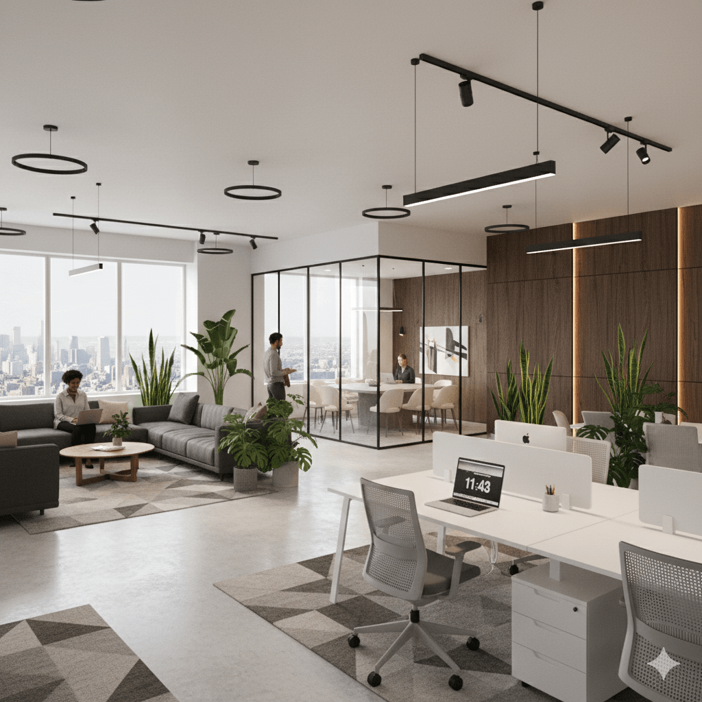 Contemporary office interior design تصميم داخلي معاصر للمكاتب الأولى أعمال