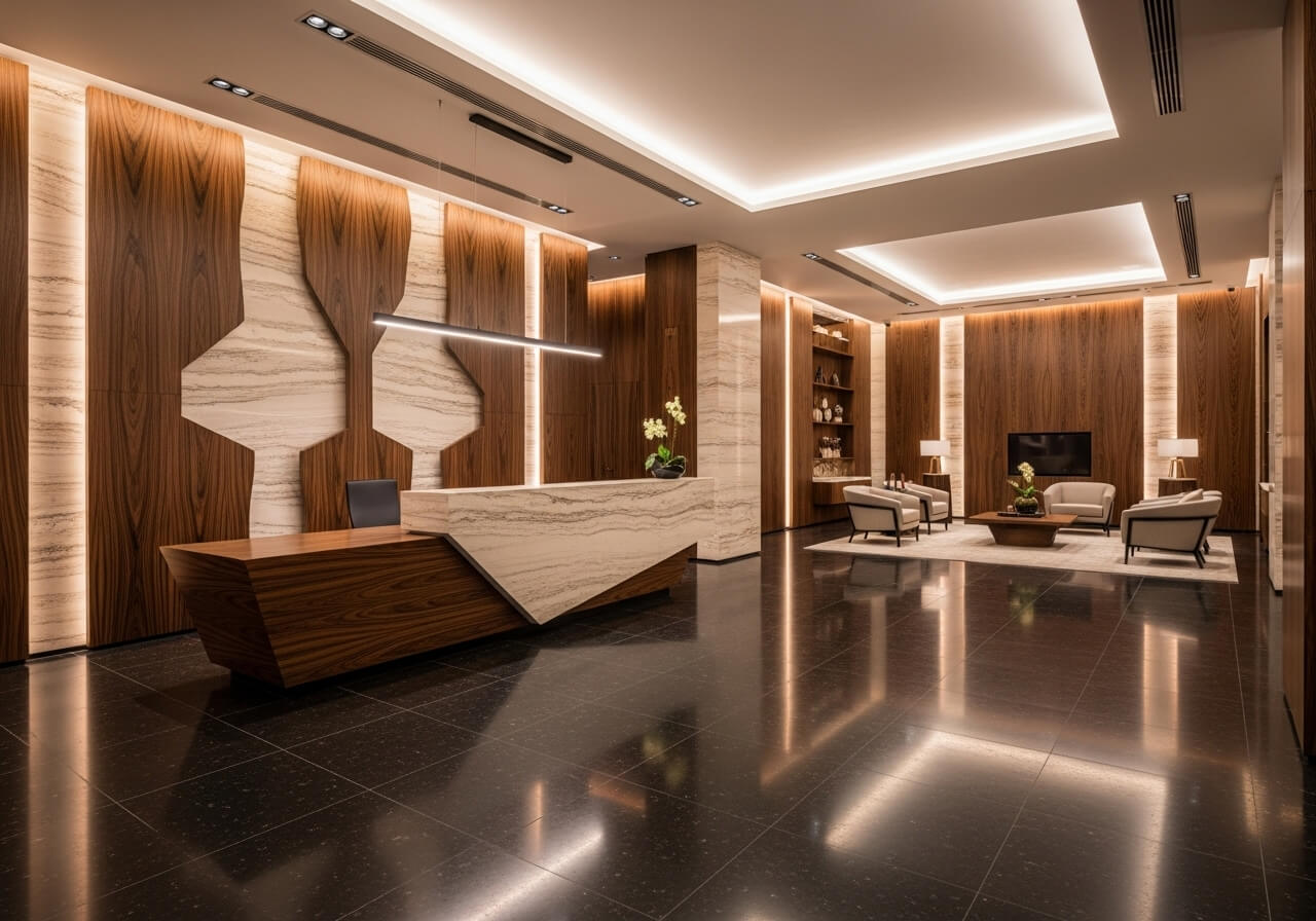Elegance in Reception and Design Integration فخامة الاستقبال وتكامل التصميم الأولى أعمال