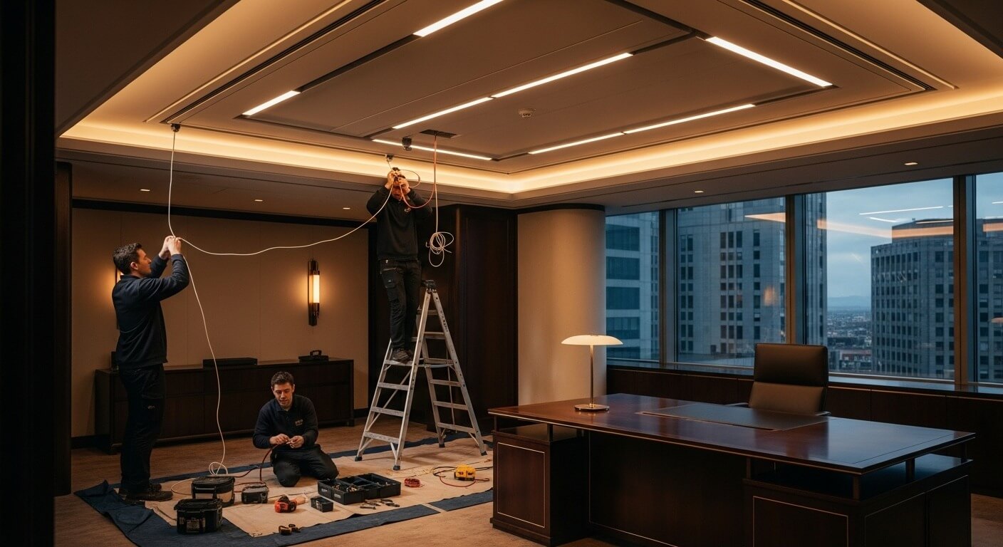 Interior electrical work - أعمال الكهرباء للمؤسسات - الأولى أعمال